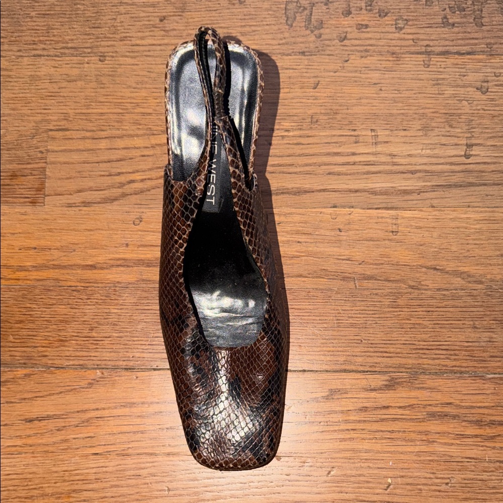 Nine West Snakeskin Pattern Slingback Heels
